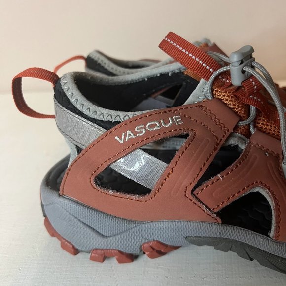 Vasque Flux Sport Sandals Burnt Orange Leather Bungee Lace Up - Picture 3 of 10